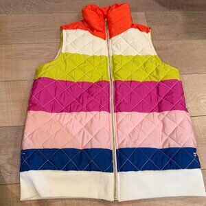 CROWN & IVY WOMENS COLORFUL STRIPED QUILTED VEST NEW MEDIUM